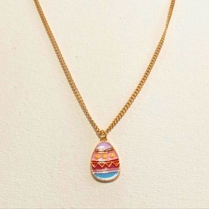 Colorful Gold Plated Enamel Easter Egg Necklace